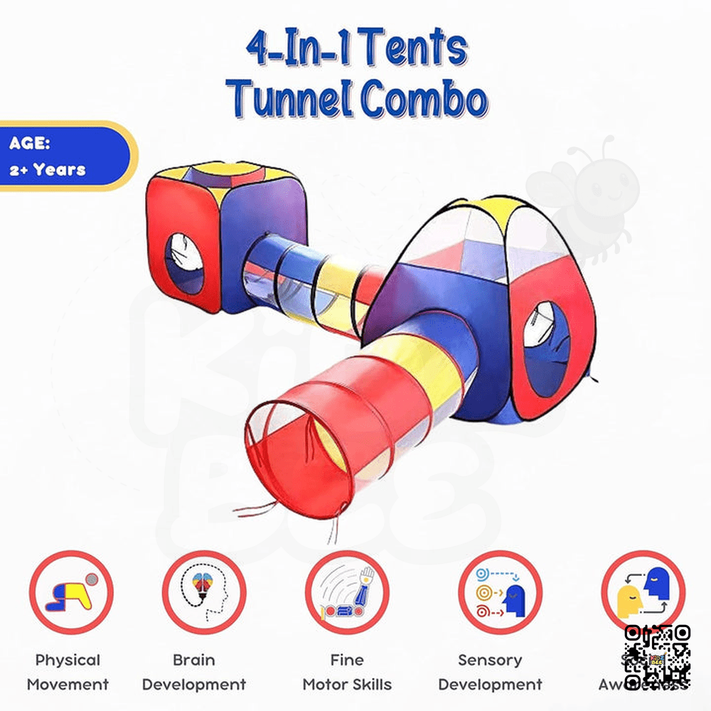 4 - in - 1 Foldable Playhouse with Tunnel for Kids - Kidz bee – Buy Online in Pakistan | Best Price