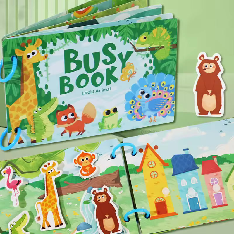 Montessori Busy Book for Toddlers | Interactive Quiet Book for Early Learning & Skill Development