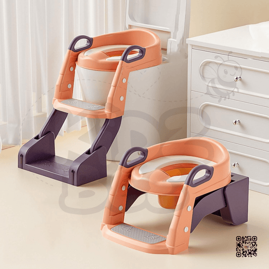 Kids Toilet Training Seat with Ladder – Foldable, Anti - Slip Design - Kidz bee – Buy Online in Pakistan | Best Price