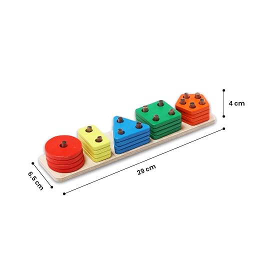 Montessori Educational Sorting 5 Column Shapes Box - Kidz bee – Buy Online in Pakistan | Best Price
