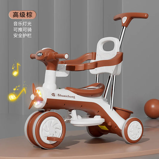Classic Kids Tricycle and Stroller For Children With Light and Music