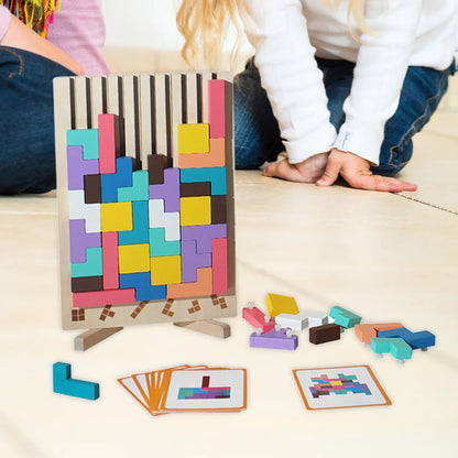 Wooden Puzzle Tetris Game Colourful Blocks