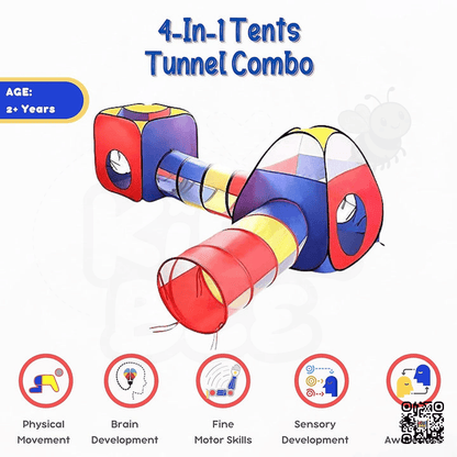 4 - in - 1 Foldable Playhouse with Tunnel for Kids - Kidz bee – Buy Online in Pakistan | Best Price