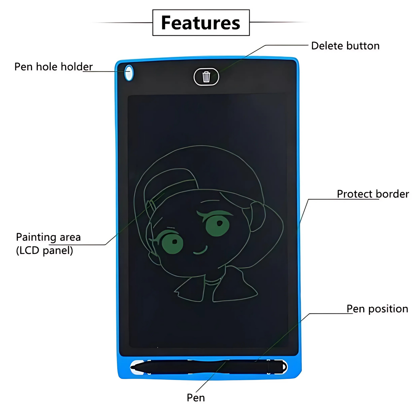 Colorful LCD Writing + Drawing Tablet for Kids