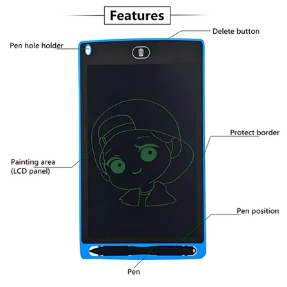 Colorful LCD Writing + Drawing Tablet for Kids