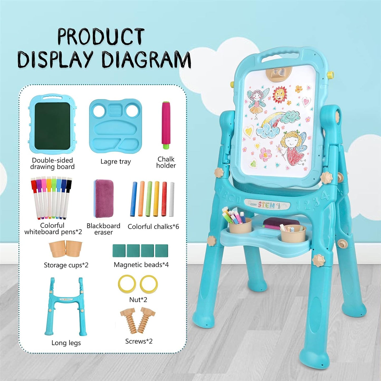 Double-sided Magnetic Drawing Board 2 in 1