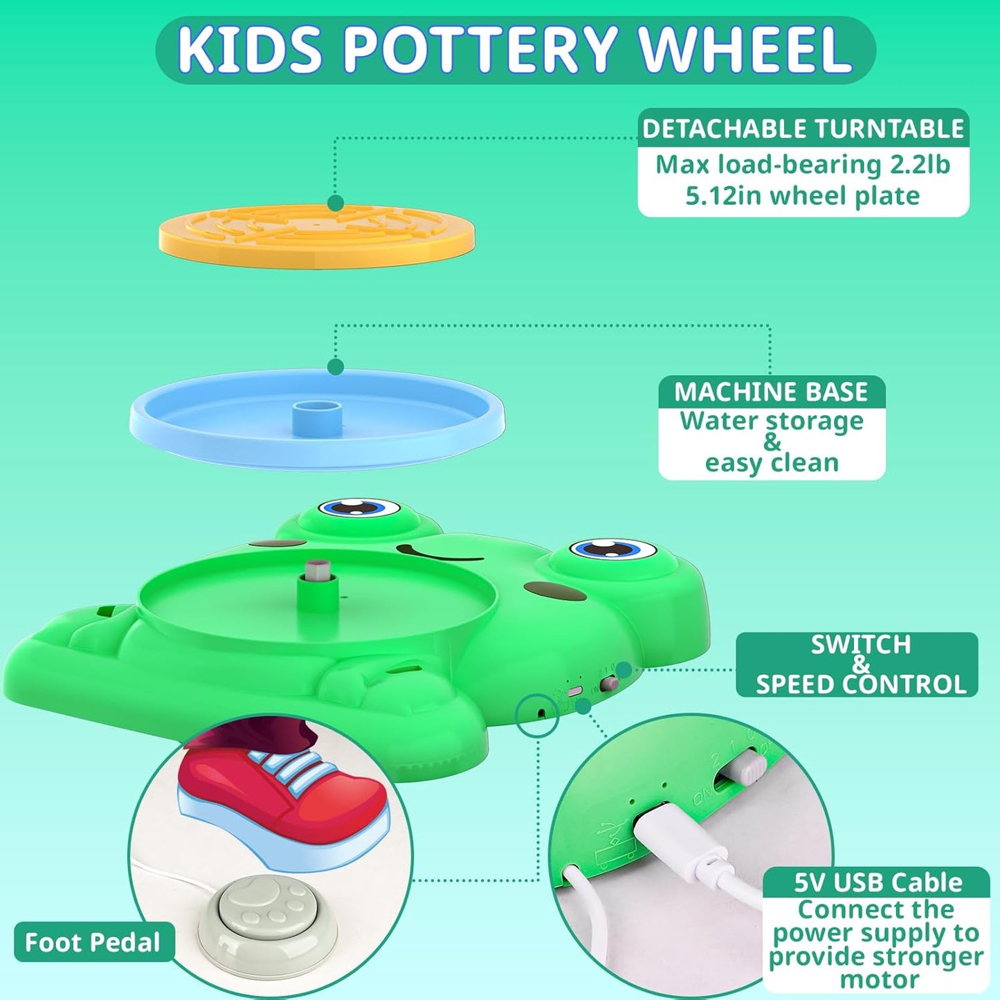 Pottery Wheel for Kids – Complete Clay Kit with Tools & Paint