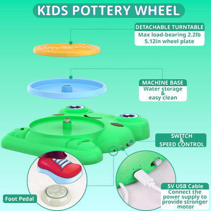 Pottery Wheel for Kids – Complete Clay Kit with Tools & Paint