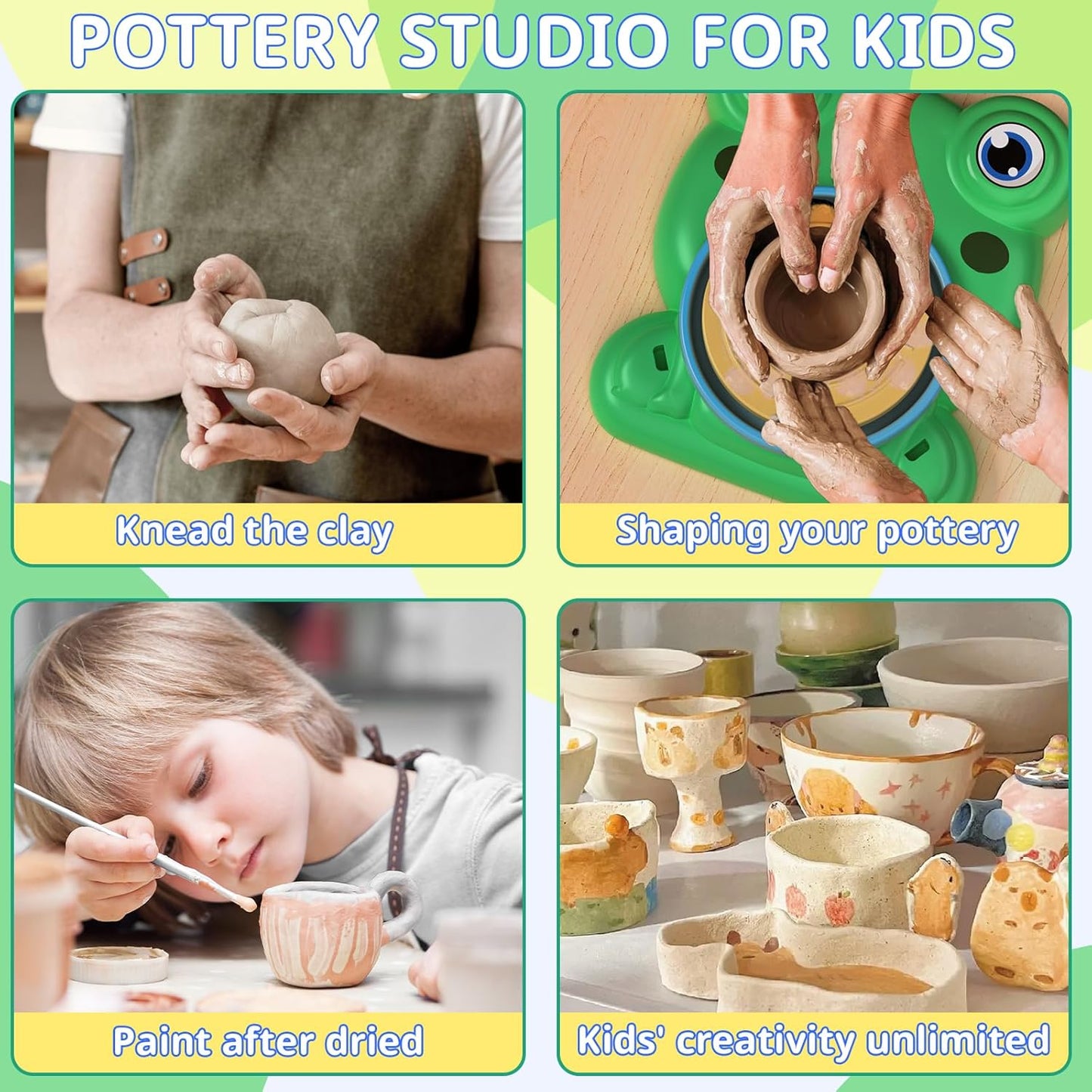 Pottery Wheel for Kids – Complete Clay Kit with Tools & Paint