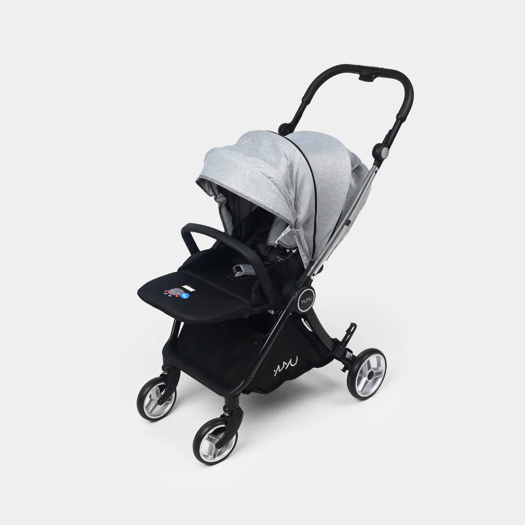 Baby Stroller – Foldable Design, 360° Dual Swivel Wheels & Padded Comfort Y7703 Grey