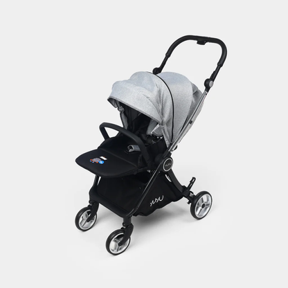 Baby Stroller – Foldable Design, 360° Dual Swivel Wheels & Padded Comfort Y7703 Grey