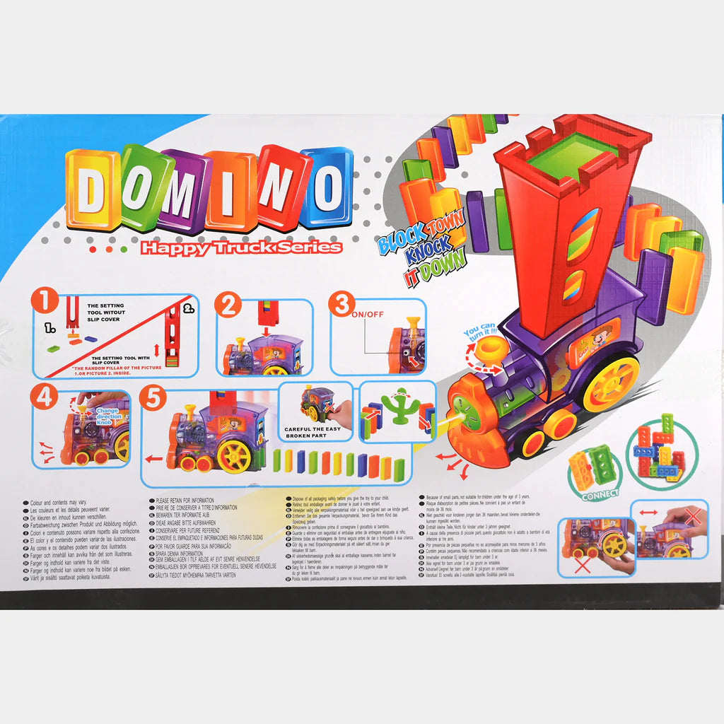 Automatic Domino Train Toy Set with Lights & Sounds