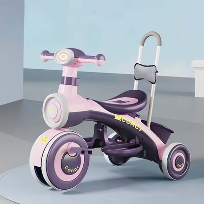 Multifunctional Kids Tricycle with Push Handle