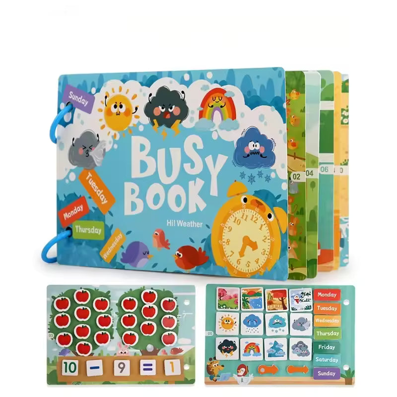 Montessori Busy Book for Toddlers | Interactive Quiet Book for Early Learning & Skill Development