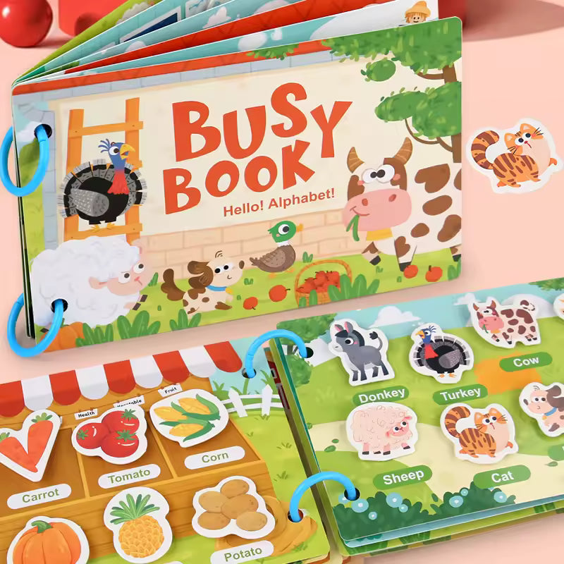 Montessori Busy Book for Toddlers | Interactive Quiet Book for Early Learning & Skill Development