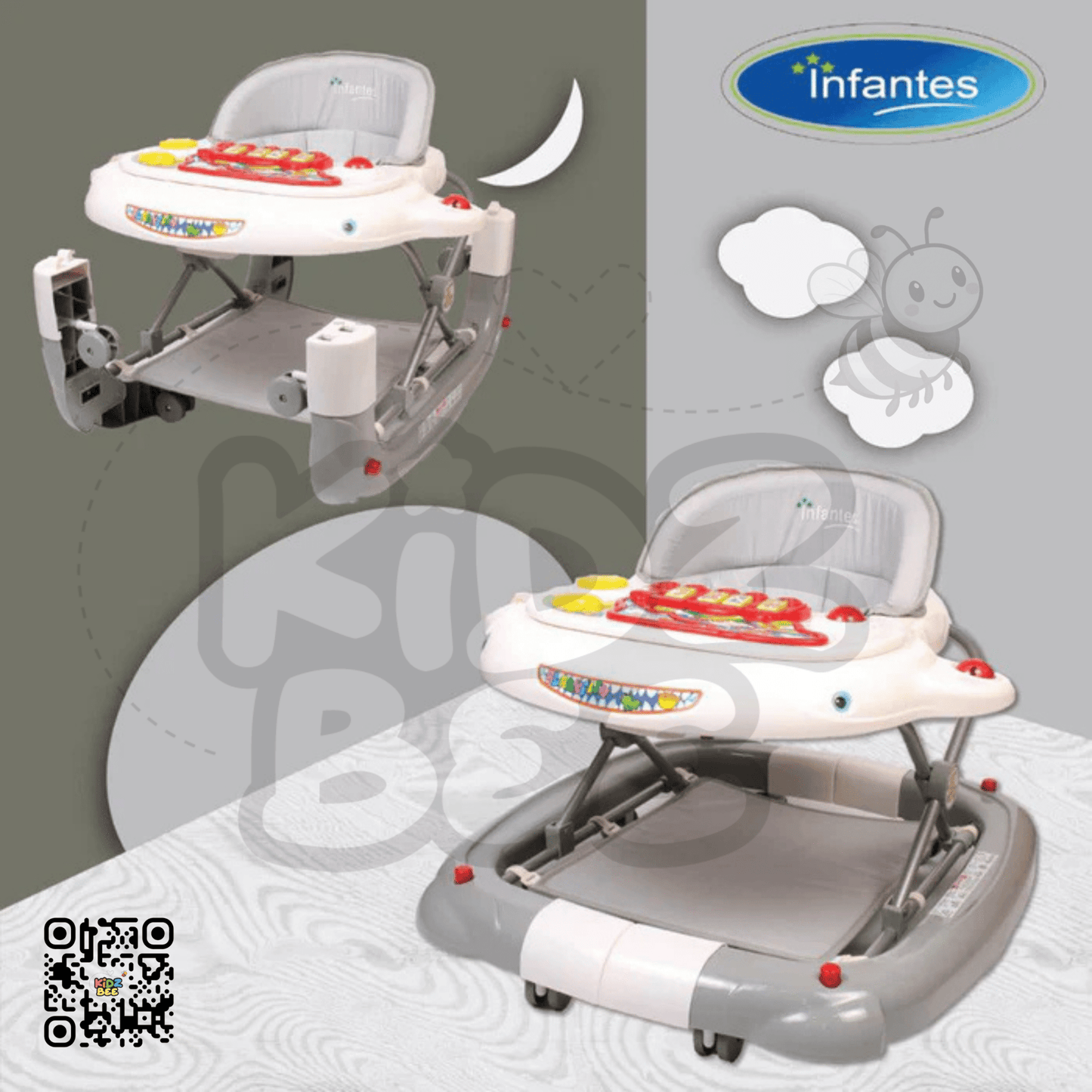 Adjustable & Foldable Baby Walker with Play Tray - Kidz bee – Buy Online in Pakistan | Best Price