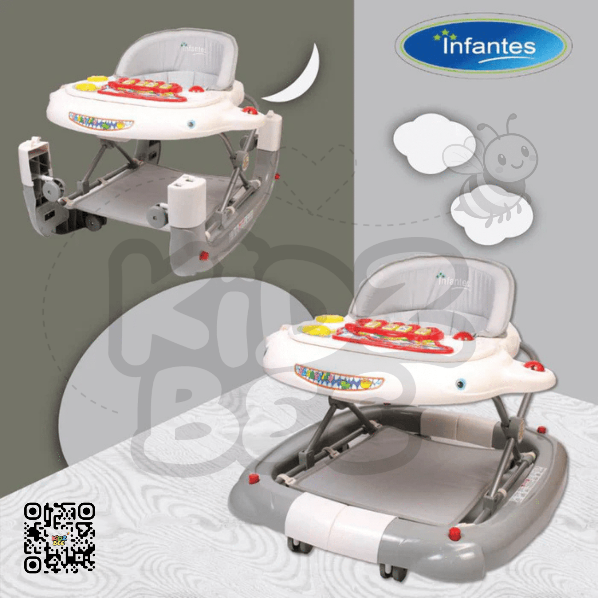 Adjustable & Foldable Baby Walker with Play Tray - Kidz bee – Buy Online in Pakistan | Best Price