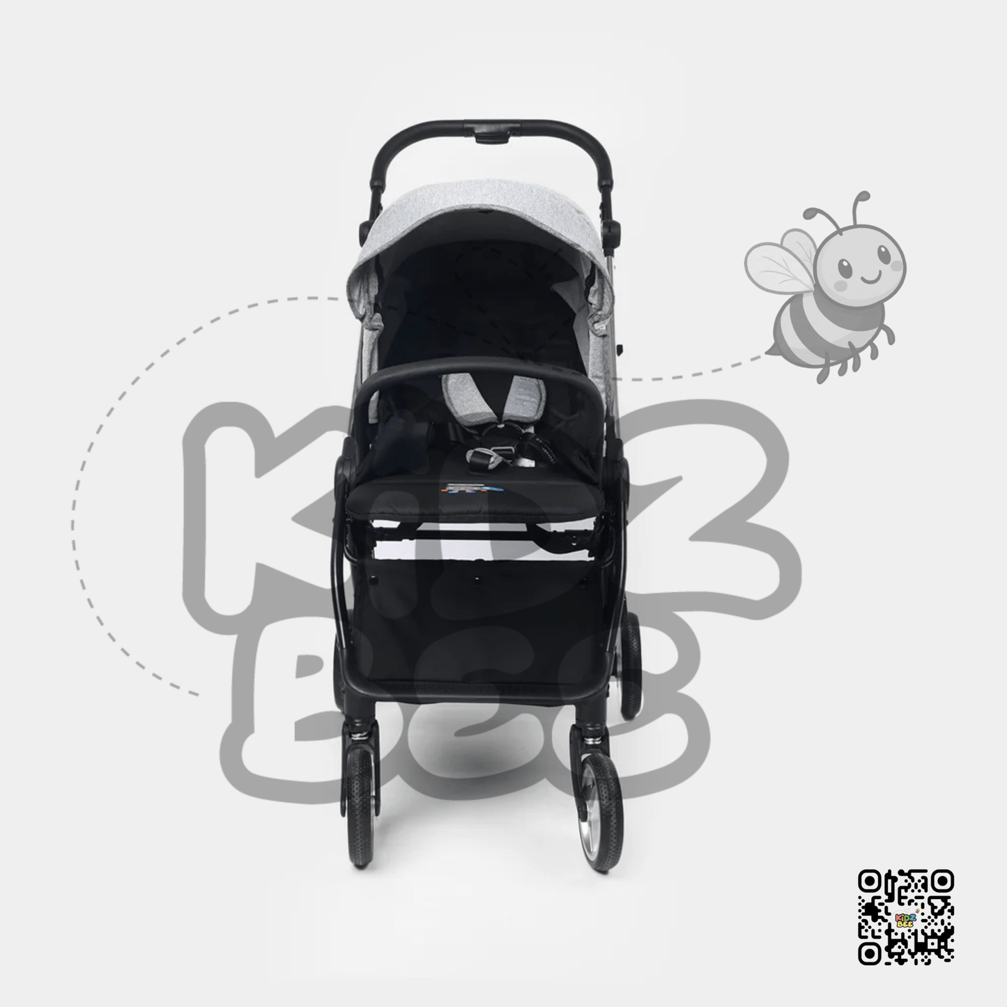 Baby Stroller – Foldable Design, 360° Dual Swivel Wheels & Padded Comfort Y7703 Grey - Kidz bee – Buy Online in Pakistan | Best Price