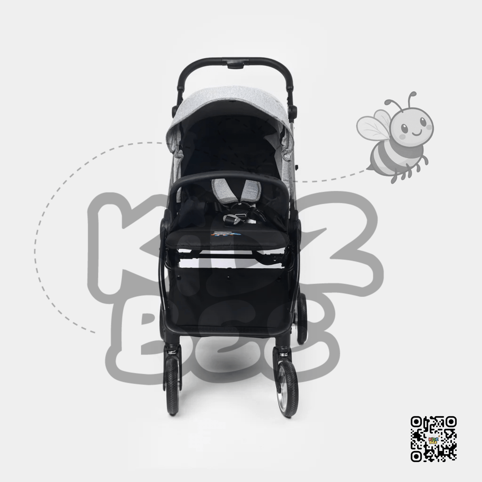 Baby Stroller – Foldable Design, 360° Dual Swivel Wheels & Padded Comfort Y7703 Grey - Kidz bee – Buy Online in Pakistan | Best Price