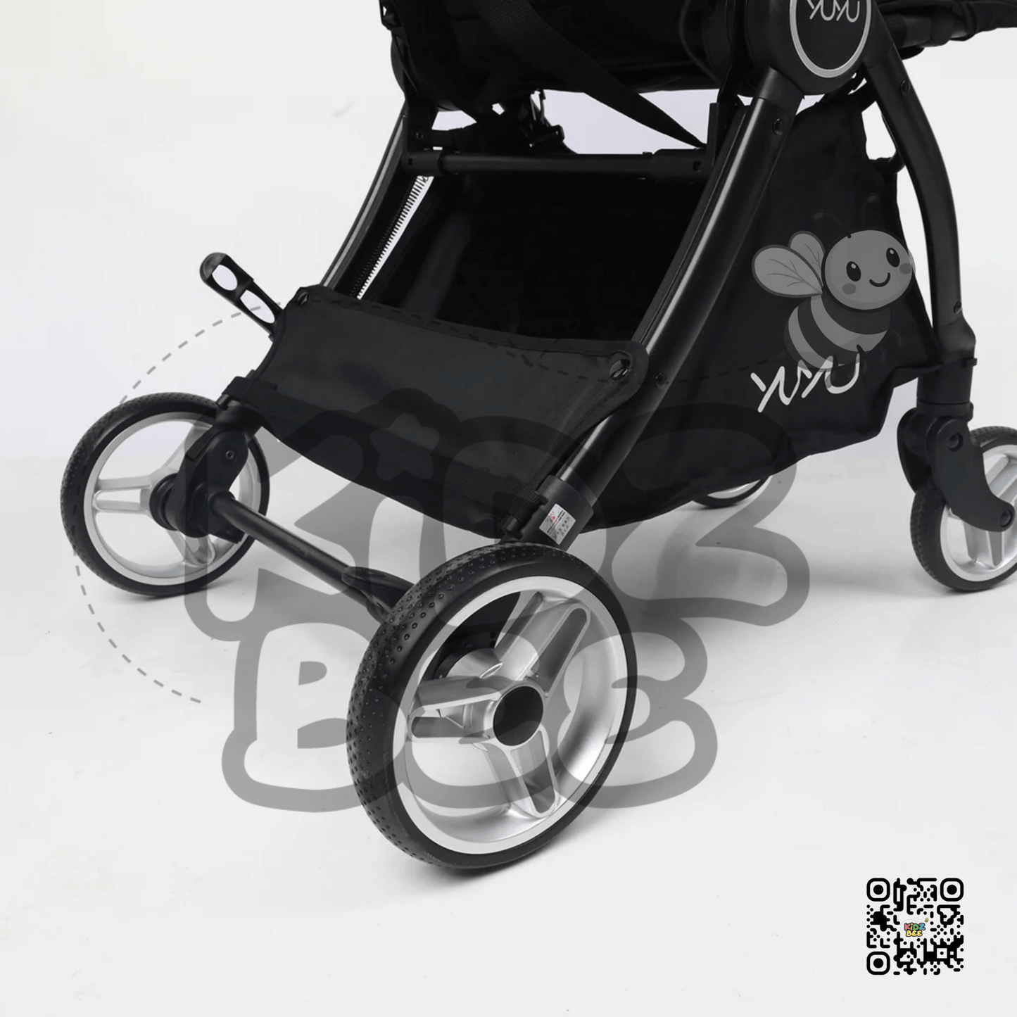Baby Stroller – Foldable Design, 360° Dual Swivel Wheels & Padded Comfort Y7703 Grey - Kidz bee – Buy Online in Pakistan | Best Price