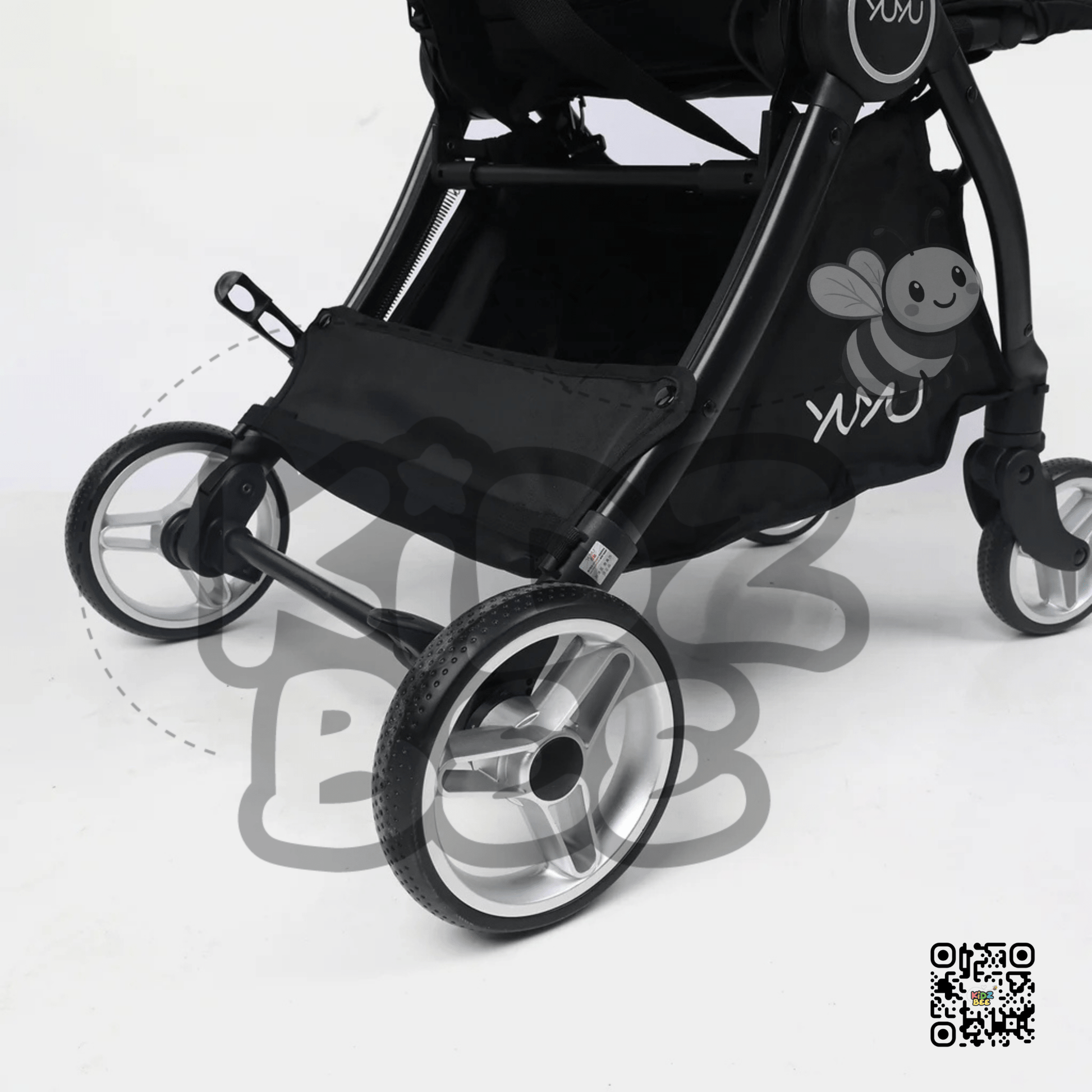 Baby Stroller – Foldable Design, 360° Dual Swivel Wheels & Padded Comfort Y7703 Grey - Kidz bee – Buy Online in Pakistan | Best Price
