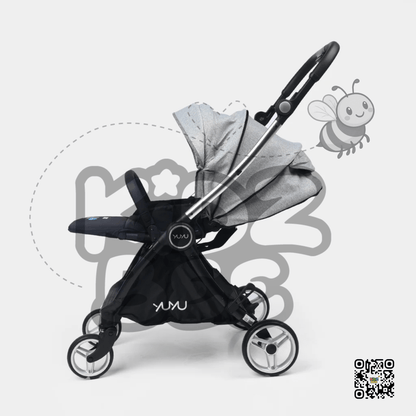 Baby Stroller – Foldable Design, 360° Dual Swivel Wheels & Padded Comfort Y7703 Grey - Kidz bee – Buy Online in Pakistan | Best Price
