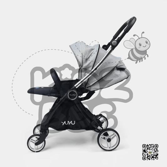 Baby Stroller – Foldable Design, 360° Dual Swivel Wheels & Padded Comfort Y7703 Grey - Kidz bee – Buy Online in Pakistan | Best Price