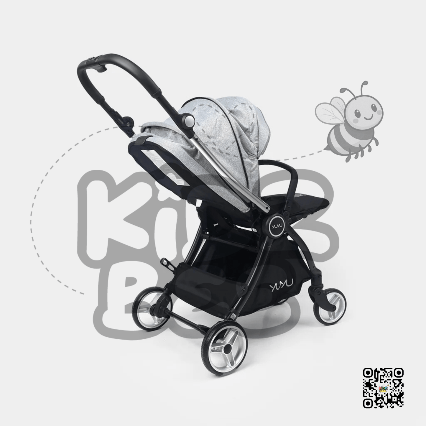 Baby Stroller – Foldable Design, 360° Dual Swivel Wheels & Padded Comfort Y7703 Grey - Kidz bee – Buy Online in Pakistan | Best Price