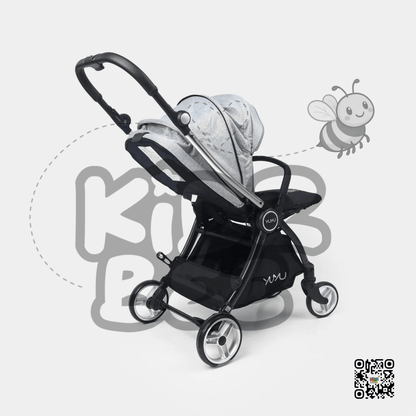 Baby Stroller – Foldable Design, 360° Dual Swivel Wheels & Padded Comfort Y7703 Grey - Kidz bee – Buy Online in Pakistan | Best Price