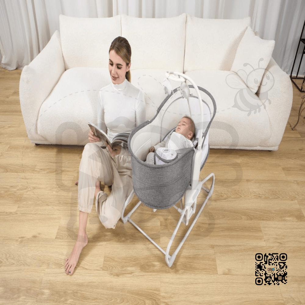 Bear Print Electric Baby Bassinet 4 - in - 1 - Kidz bee – Buy Online in Pakistan | Best Price