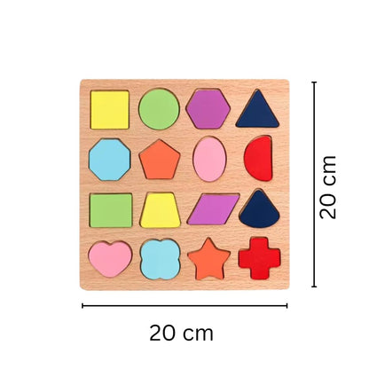 Colorful Wooden 3D Shape Puzzle Set | Educational Toys for Toddlers & Preschoolers | Learning Puzzle for Kids - Kidz bee – Buy Online in Pakistan | Best Price