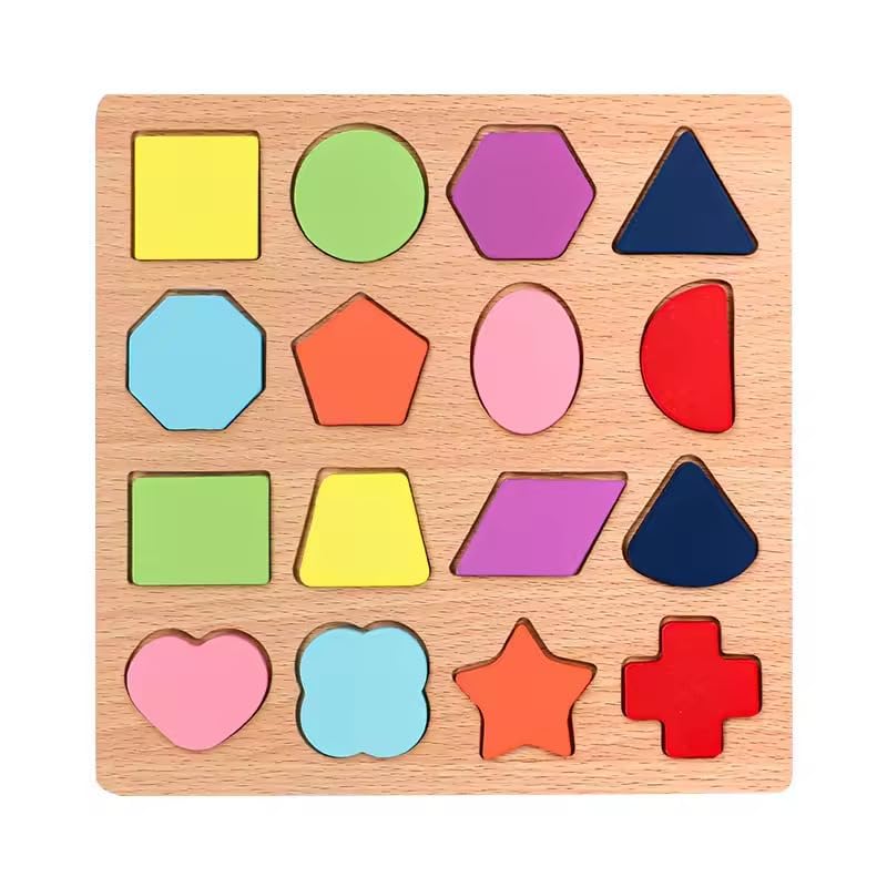Colorful Wooden 3D Shape Puzzle Set | Educational Toys for Toddlers & Preschoolers | Learning Puzzle for Kids - Kidz bee – Buy Online in Pakistan | Best Price