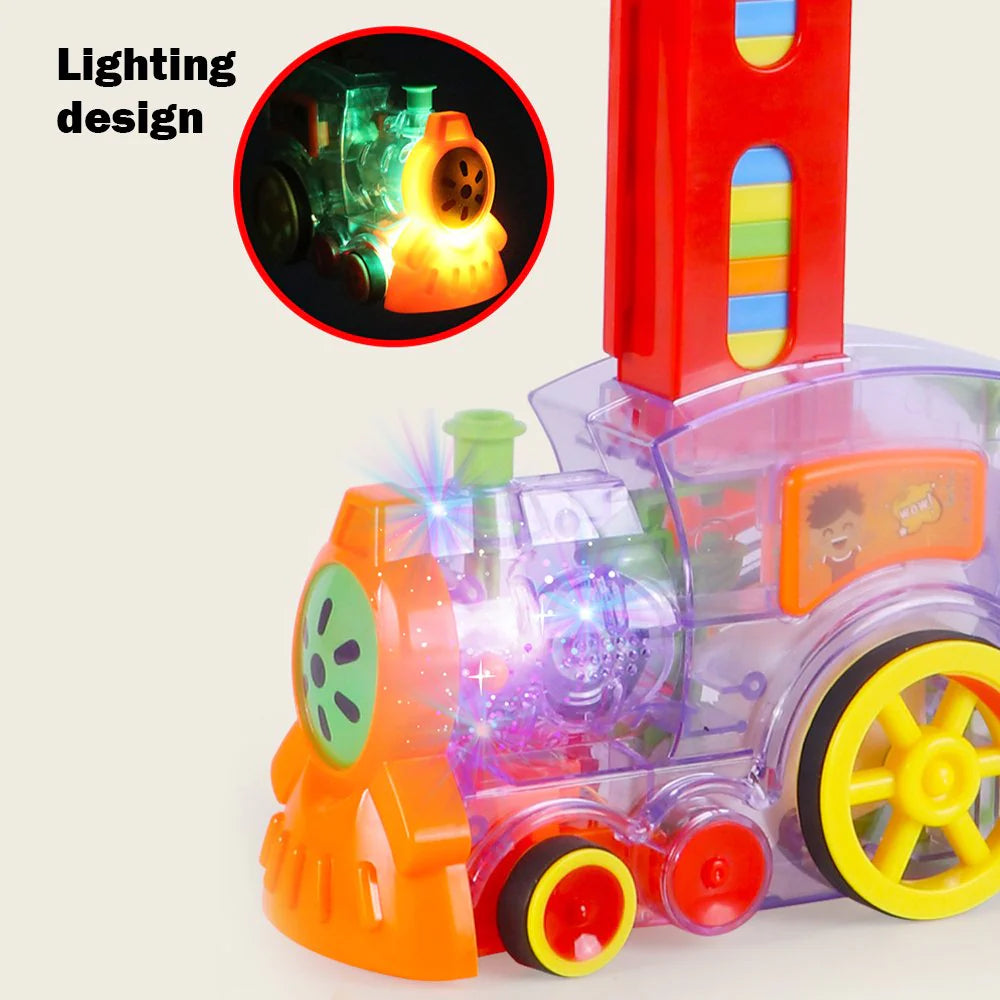 Automatic Domino Train Toy Set with Lights & Sounds