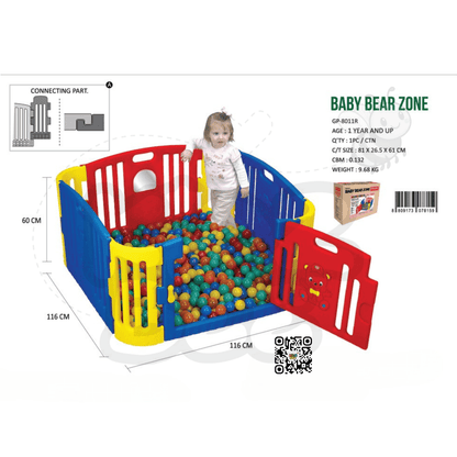 Edu - Play Baby Bear Zone With Enclosed Play Area With A Latched Gate GP - 8011R - Kidz bee – Buy Online in Pakistan | Best Price