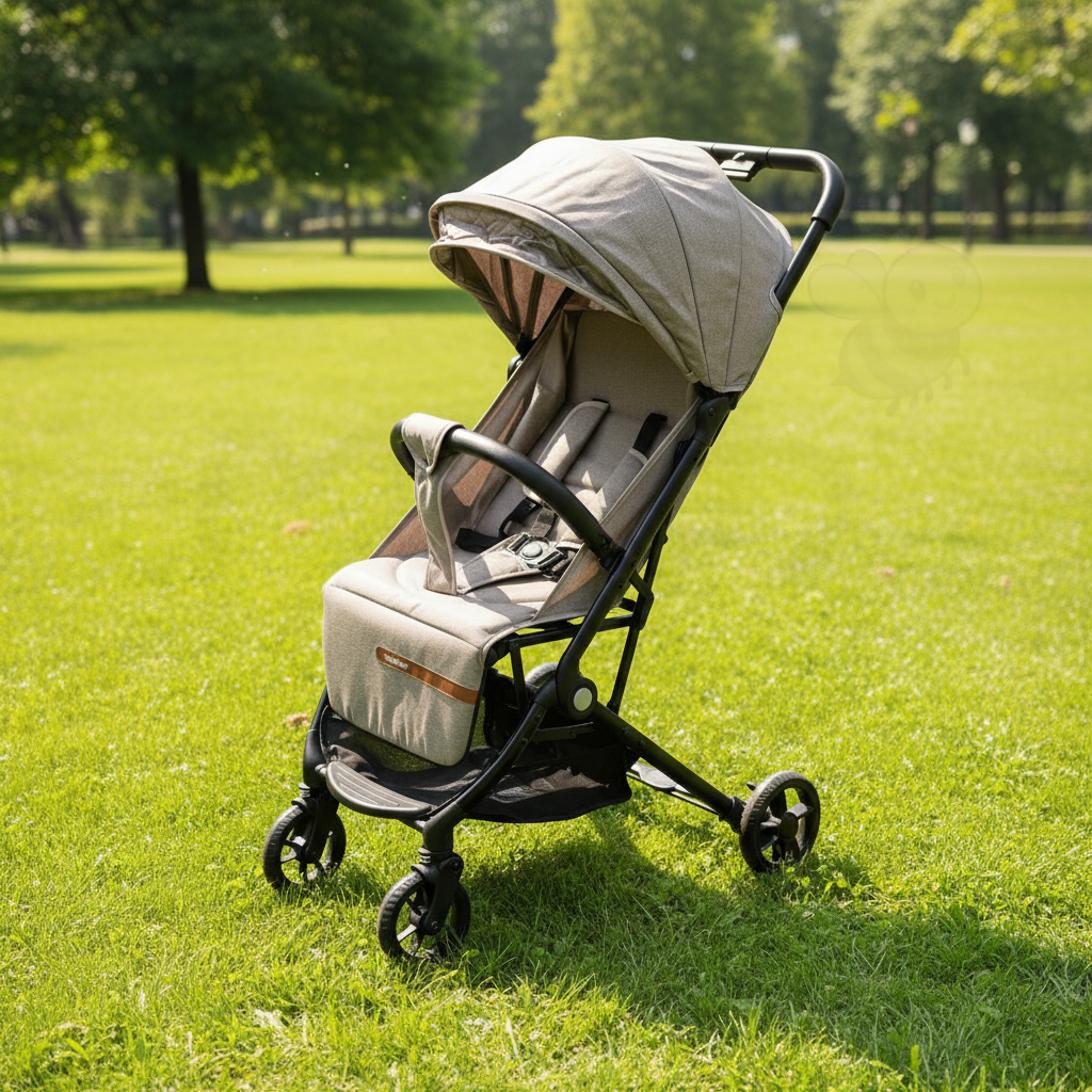 Foldable Travel-Friendly Stroller with Sunshade and Storage