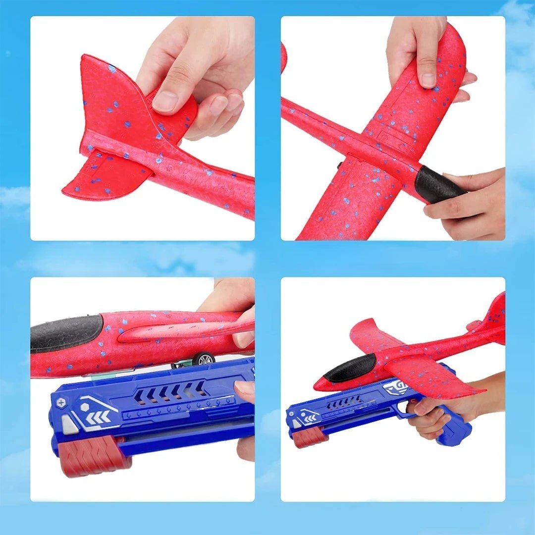 High Flying Airplane with Glider Launcher Gun - Kidz bee – Buy Online in Pakistan | Best Price