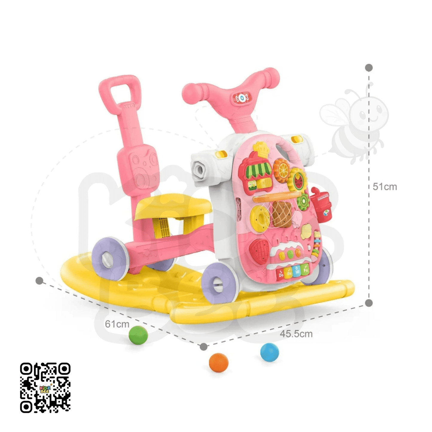 Huanger 5‑in‑1 Baby Activity Walker & Learning Scooter - Kidz bee – Buy Online in Pakistan | Best Price