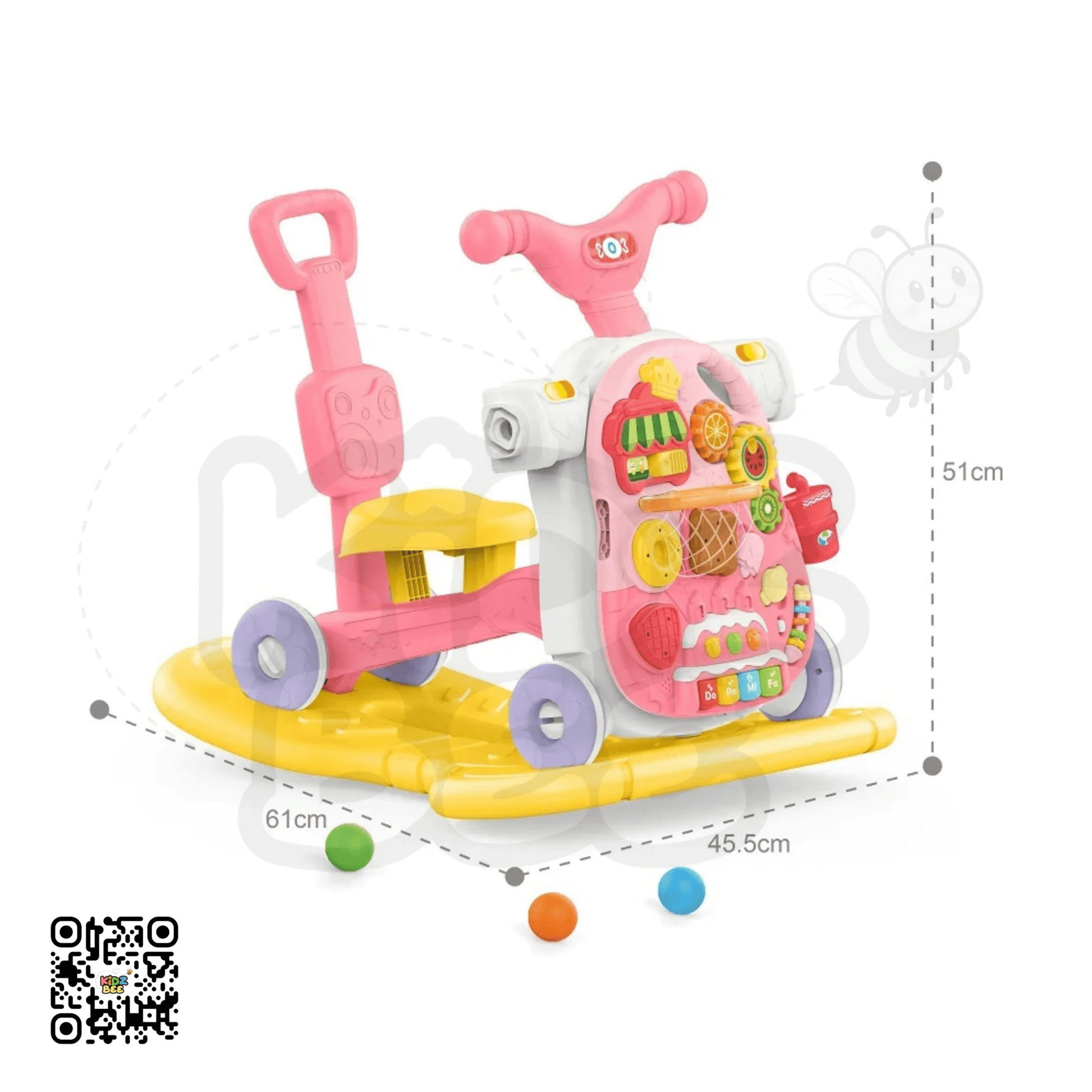 Huanger 5‑in‑1 Baby Activity Walker & Learning Scooter - Kidz bee – Buy Online in Pakistan | Best Price