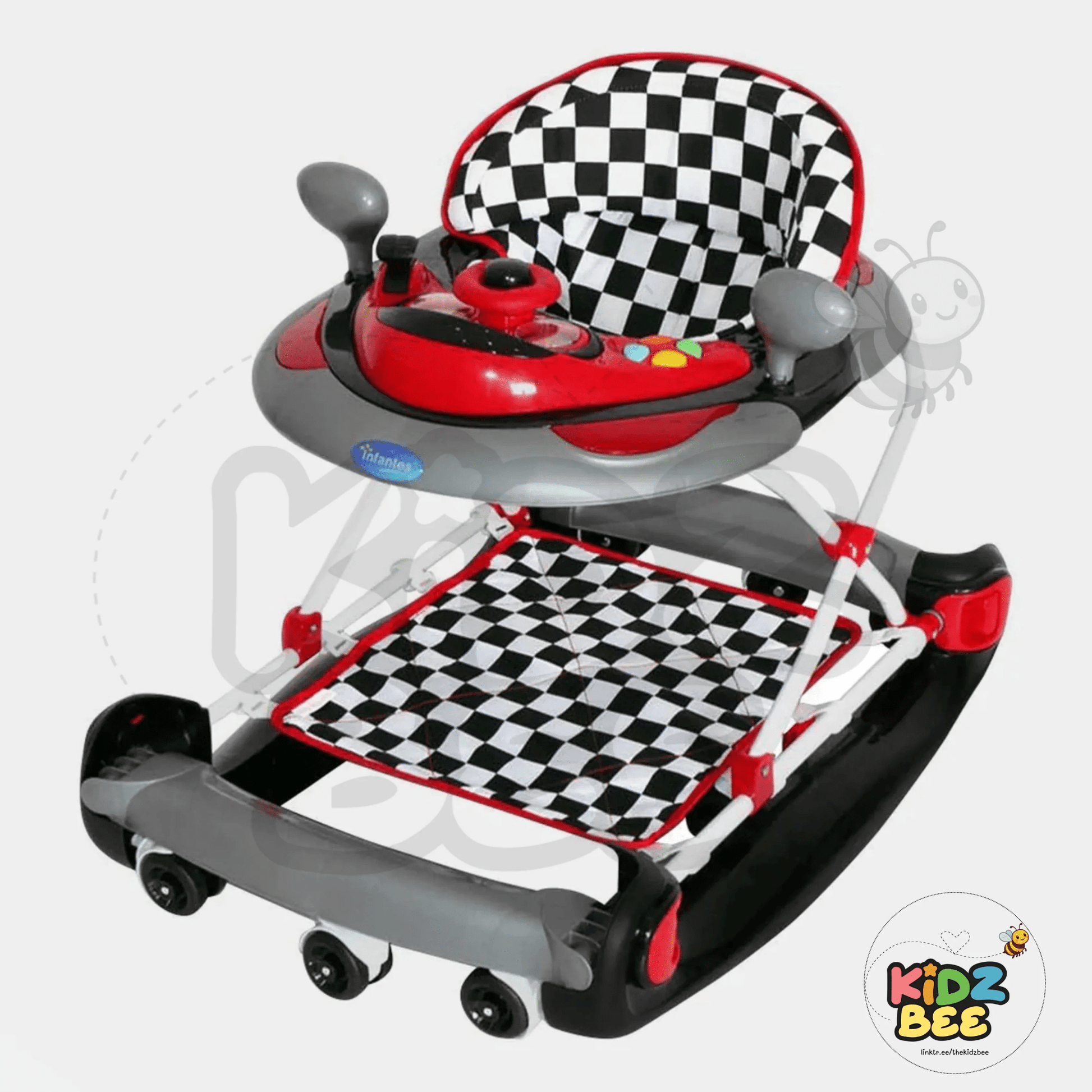 Infantes 2 - in - 1 Baby Walker – Adjustable Walker & Rocker with Music & Toys - Kidz bee – Buy Online in Pakistan | Best Price