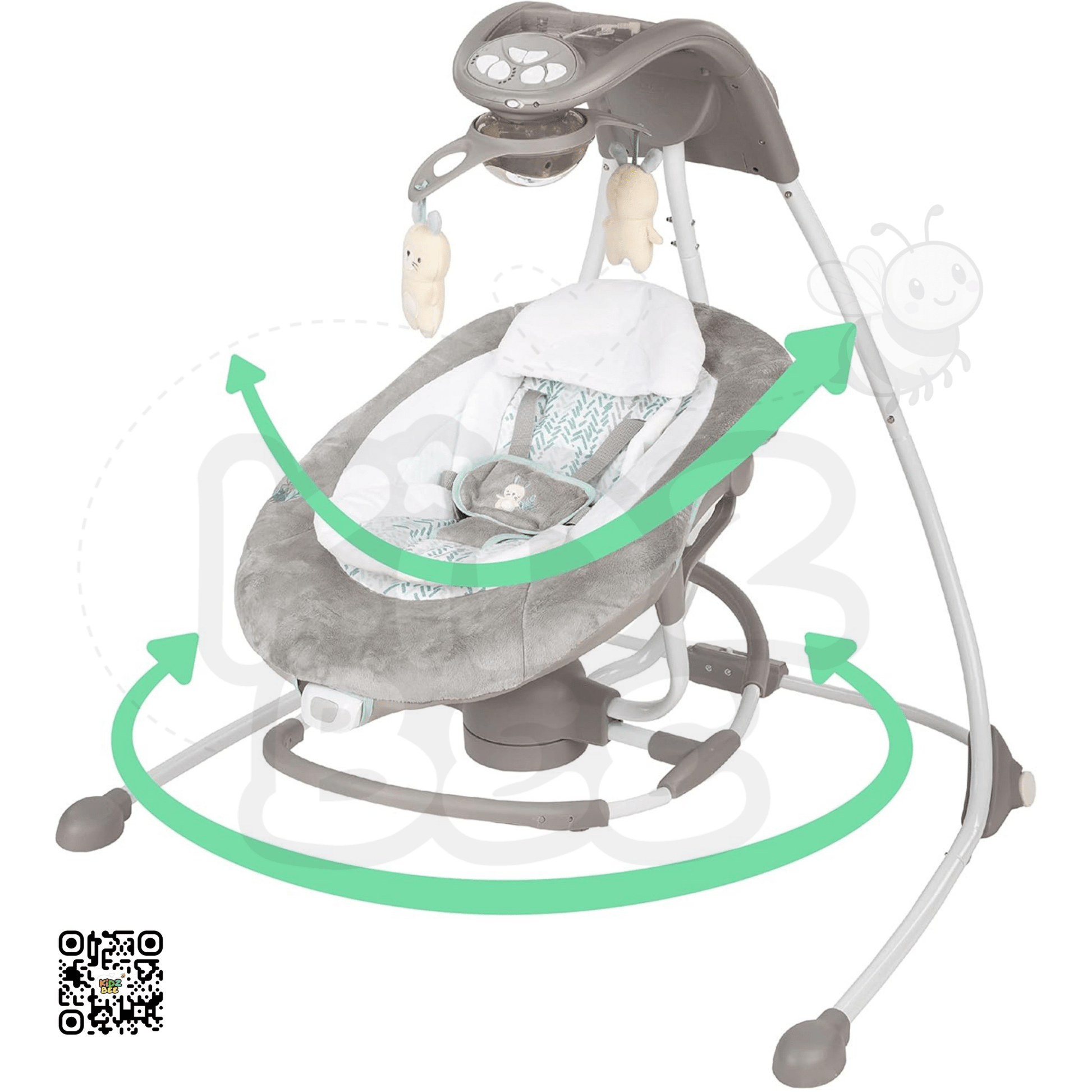 Ingenuity InLighten 2‑in‑1 Cradling Swing & Rocker 12365 – Spruce - Kidz bee – Buy Online in Pakistan | Best Price