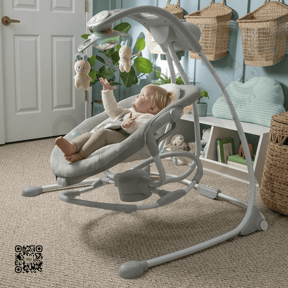 Ingenuity InLighten 2‑in‑1 Cradling Swing & Rocker 12365 – Spruce - Kidz bee – Buy Online in Pakistan | Best Price