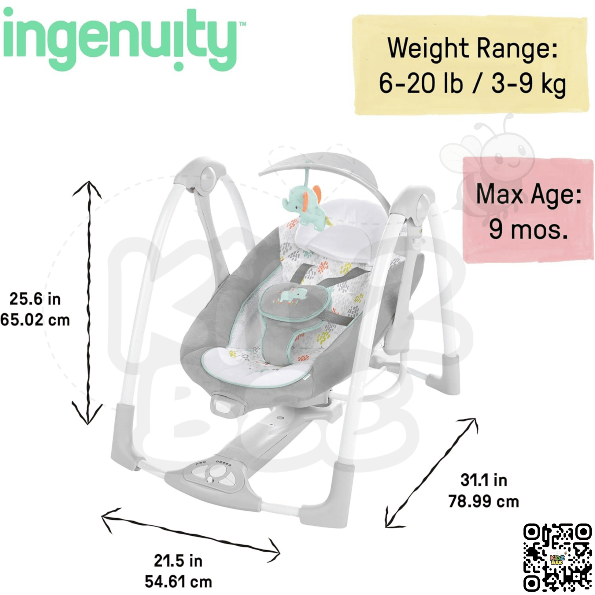 Ingenuity Power Adapt Convert Me Swing‑2‑Seat 12322 – Wimberly - Kidz bee – Buy Online in Pakistan | Best Price