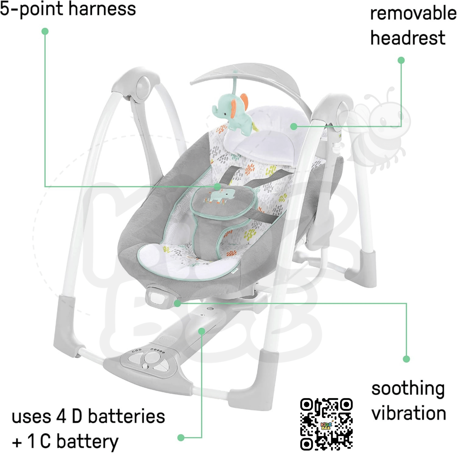 Ingenuity Power Adapt Convert Me Swing‑2‑Seat 12322 – Wimberly - Kidz bee – Buy Online in Pakistan | Best Price