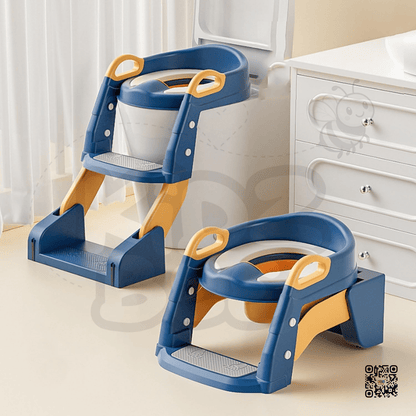 Kids Toilet Training Seat with Ladder – Foldable, Anti - Slip Design - Kidz bee – Buy Online in Pakistan | Best Price