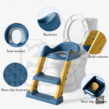Kids Toilet Training Seat with Ladder – Foldable, Anti - Slip Design - Kidz bee – Buy Online in Pakistan | Best Price