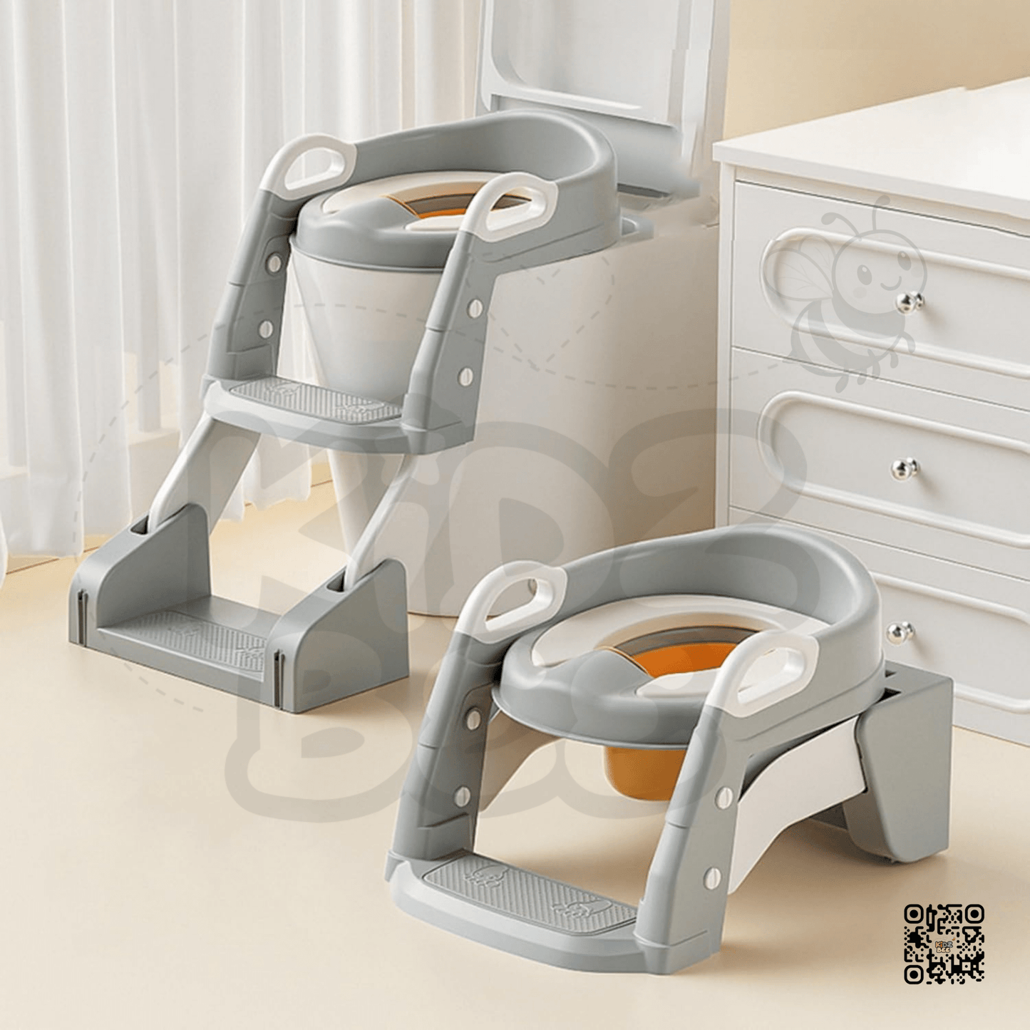 Kids Toilet Training Seat with Ladder – Foldable, Anti - Slip Design - Kidz bee – Buy Online in Pakistan | Best Price