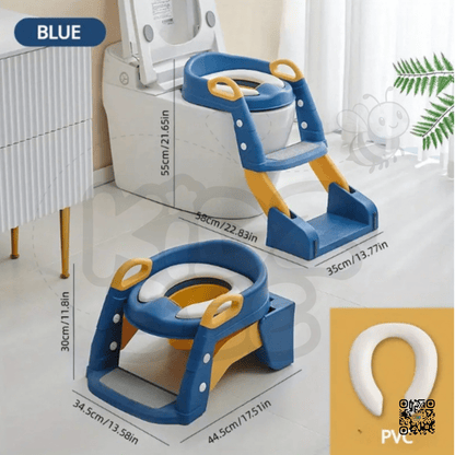 Kids Toilet Training Seat with Ladder – Foldable, Anti - Slip Design - Kidz bee – Buy Online in Pakistan | Best Price