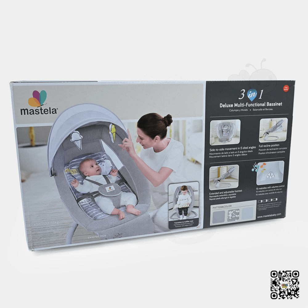 Mastela 3 - in - 1 Deluxe Multi - Functional Baby Bassinet Swing – Cradle, Rocker & Seat in One - Kidz bee – Buy Online in Pakistan | Best Price