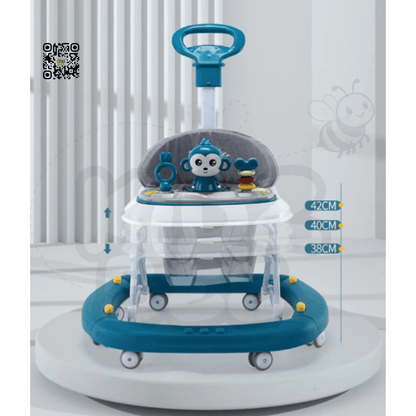 Monkey Themed Baby Walker & Rocker – Music, Canopy Shade & Adjustable Height - Kidz bee – Buy Online in Pakistan | Best Price