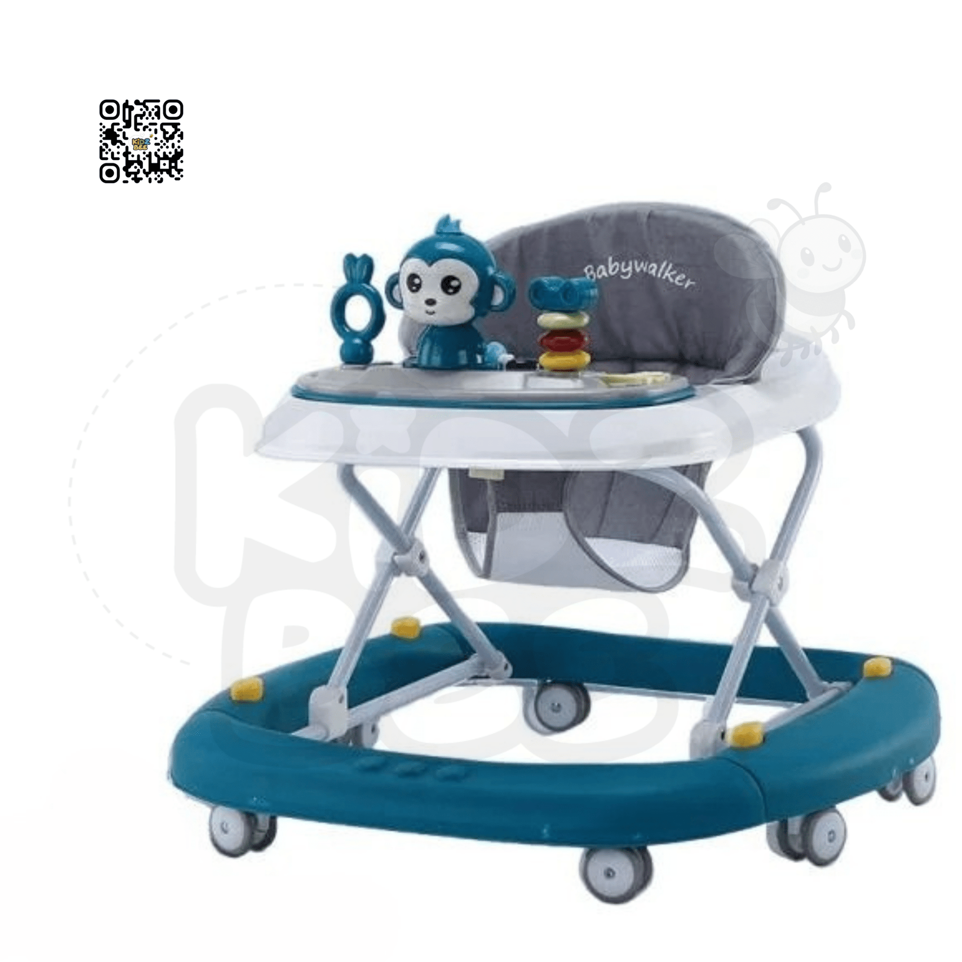 Monkey Themed Baby Walker & Rocker – Music, Canopy Shade & Adjustable Height - Kidz bee – Buy Online in Pakistan | Best Price